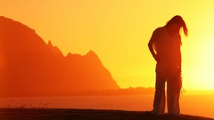 Sunset nature silhouettes sunlight