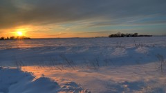 Sunset nature snow winter