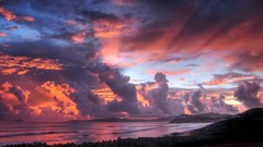 Sunset nature sun clouds lakes skyscapes