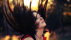 Sunset nature sun eyes lips faces bokeh outdoors blue eyes