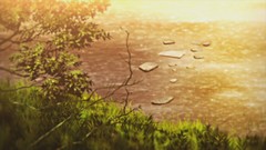 Sunset nature Trees water Anime sunlight illustrations ponds 