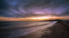 Sunset nature water clouds Beaches waves long exposure