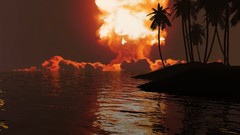 Sunset nature water explosions palm trees