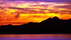 Sunset nature water Mountains