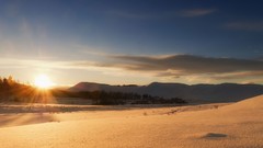 Sunset nature winter widescreen