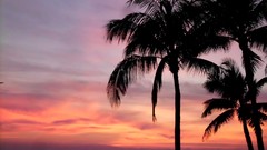 Sunset night clouds Mexico skies