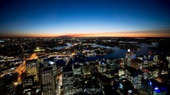 Sunset night lights horizon Australia Sydney cityscapes 