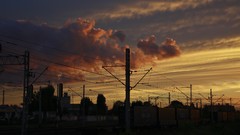 Sunset night sky urban skyscapes