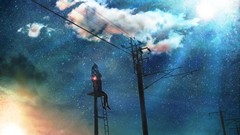 Sunset night Stars clouds scenic