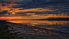 Sunset ocean clouds Beaches
