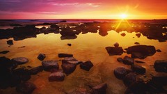 Sunset ocean Landscapes nature