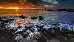 Sunset ocean Landscapes nature