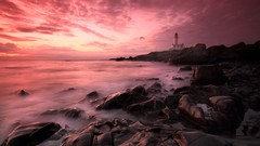 Sunset ocean Landscapes nature