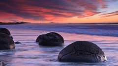 Sunset ocean Landscapes rocks