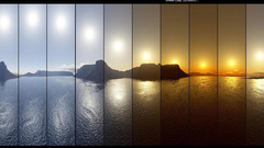 Sunset ocean long exposure