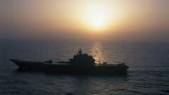 Sunset ocean ships military vehicles Russian Navy Admiral 