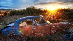 Sunset old car