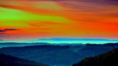 Sunset orange horizon