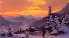 Sunset paintings cabin