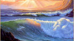 Sunset paintings Sea
