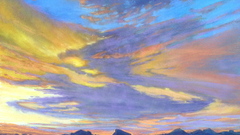 Sunset paintings sunrise Mountains