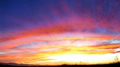 Sunset panorama shining Mojave