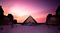 Sunset Paris Louvre museum