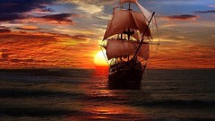 Sunset pirates piracy Boats
