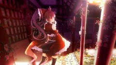 Sunset Plants dress red eyes red dress houses bows sunlight 