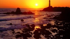 Sunset point California Pigeons golden lighthouses
