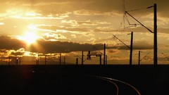 Sunset railroad tracks