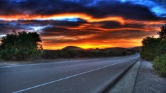 Sunset roads skyscapes