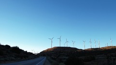 Sunset roads windmills