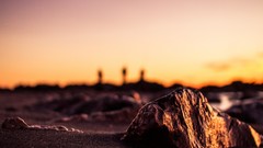Sunset sand nature rocks Beaches depth of field