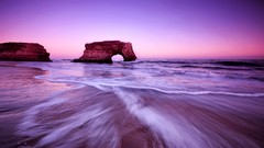 Sunset sand Sea nature night water dawn pink horizon Violet 