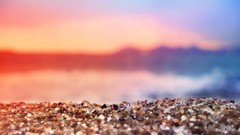 Sunset sand simple colors Beaches multicolor minimalistic