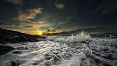 Sunset Sea Beaches waves