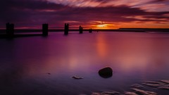 Sunset Sea clouds calm piers
