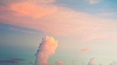 Sunset Sea clouds Cook Islands Islands palm trees