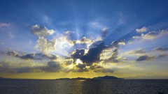 Sunset Sea clouds graphics skies