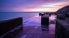 Sunset Sea cubes purple coast