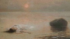 Sunset Sea death woman paintings Seaside Jakub Schikaneder