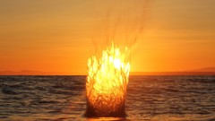 Sunset Sea fire white rocks facebook