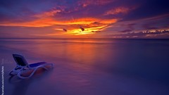 Sunset Sea gold purple Beaches skies relaxing long exposure sea 