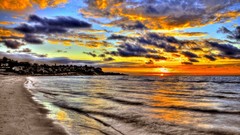 Sunset Sea horizon Beaches