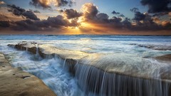 Sunset Sea nature clouds ocean skyscapes