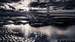 Sunset Sea nature clouds photographer monochrome reflections 