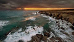 Sunset Sea nature hills scrubs skyscapes