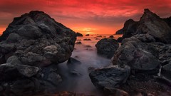 Sunset Sea nature ocean rocks
