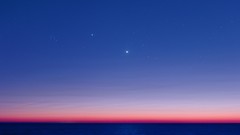 Sunset Sea nature Stars Jupiter Venus skyscapes waterscapes